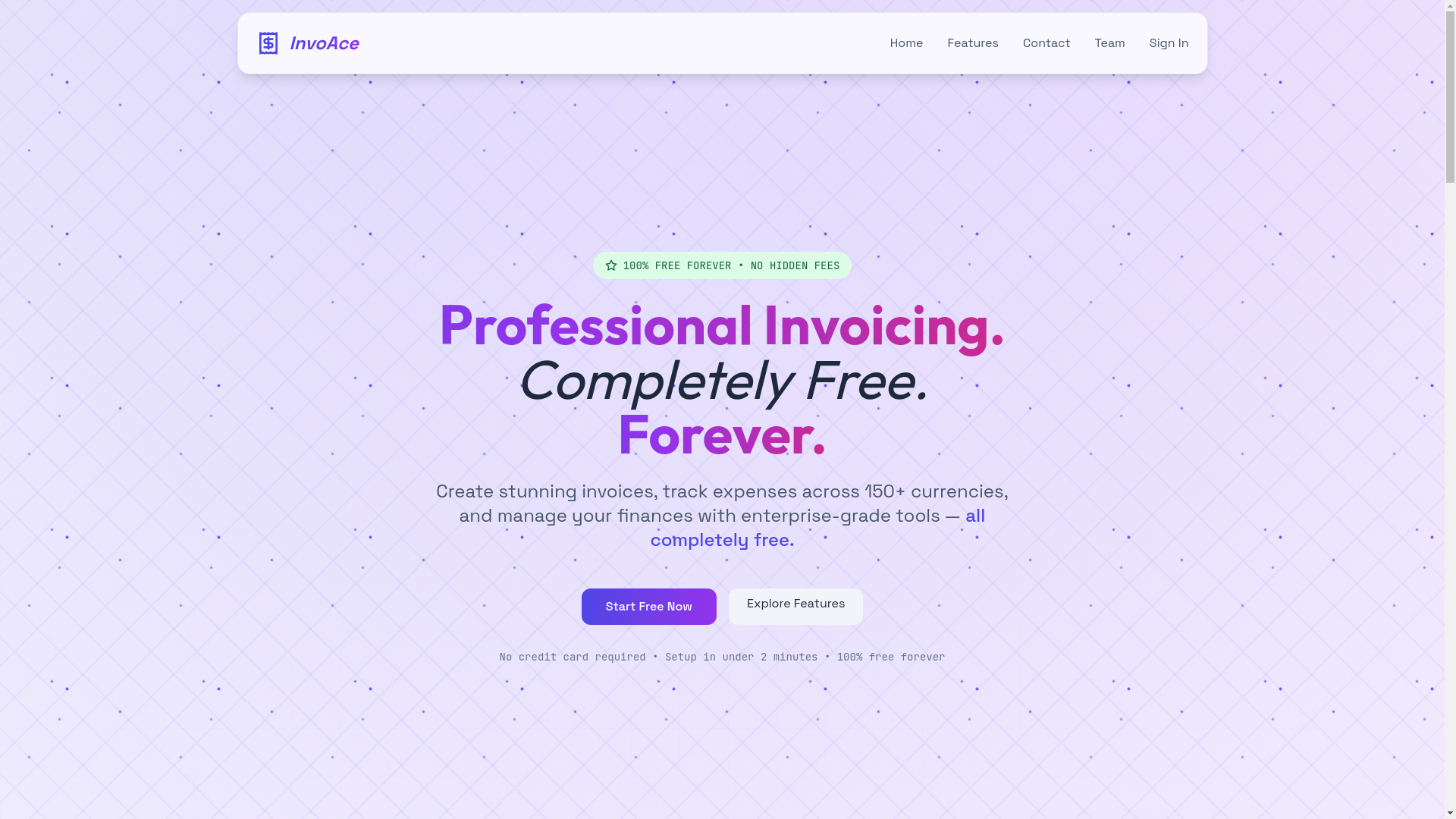 website screenshot of https://invoace.pages.dev/