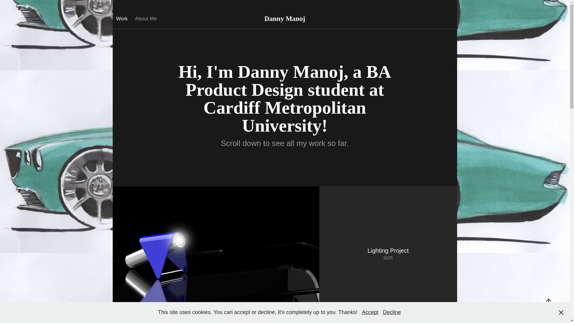 website screenshot of https://dannymanoj.co.uk/