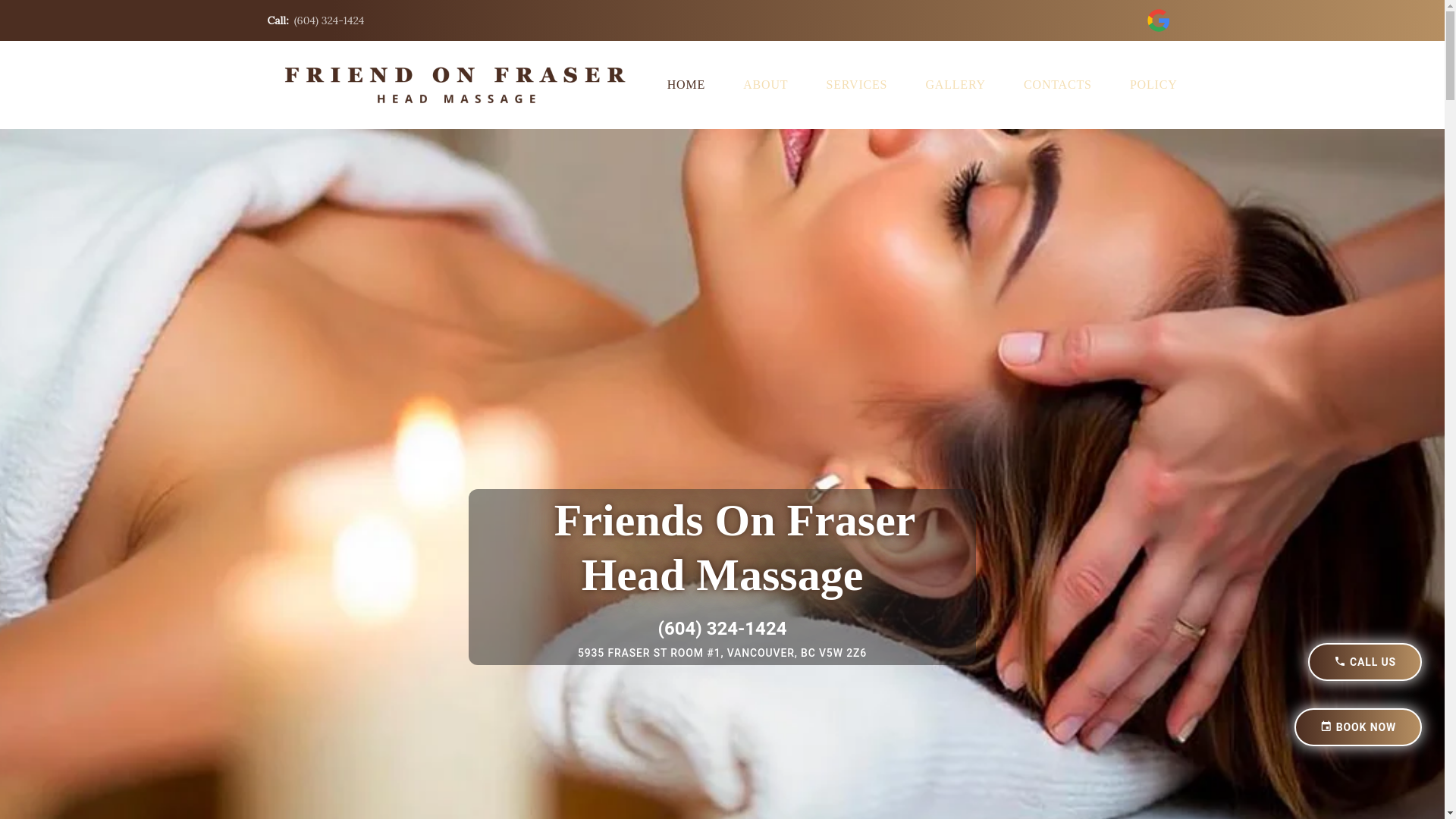 website screenshot of https://friendsonfraserheadmassage.com/