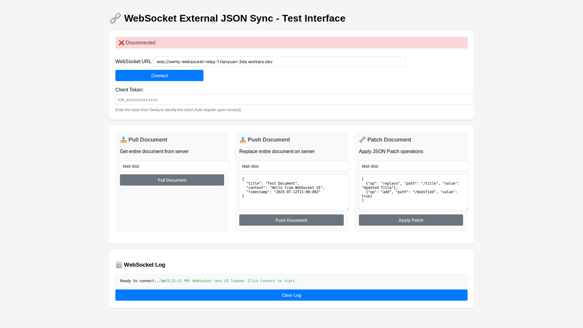 website screenshot of https://ownly-websocket-ui.pages.dev/