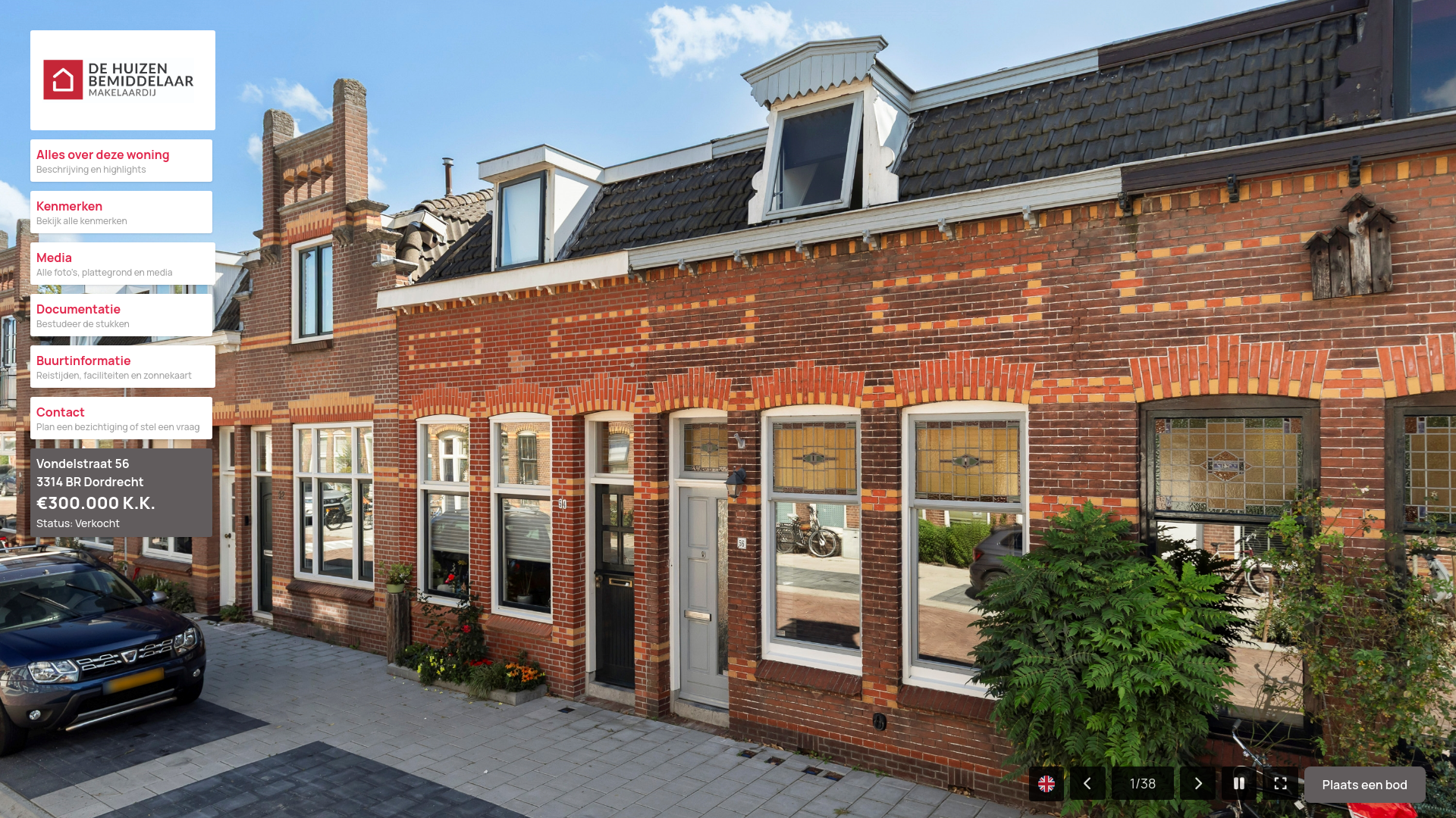 website screenshot of https://vondelstraat-56.nl/