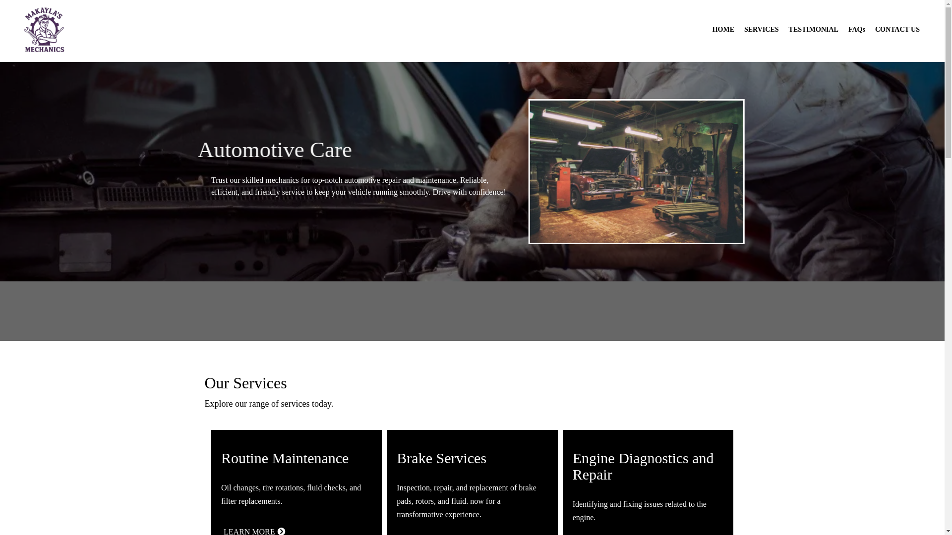 website screenshot of https://makaylasmechanics.com/