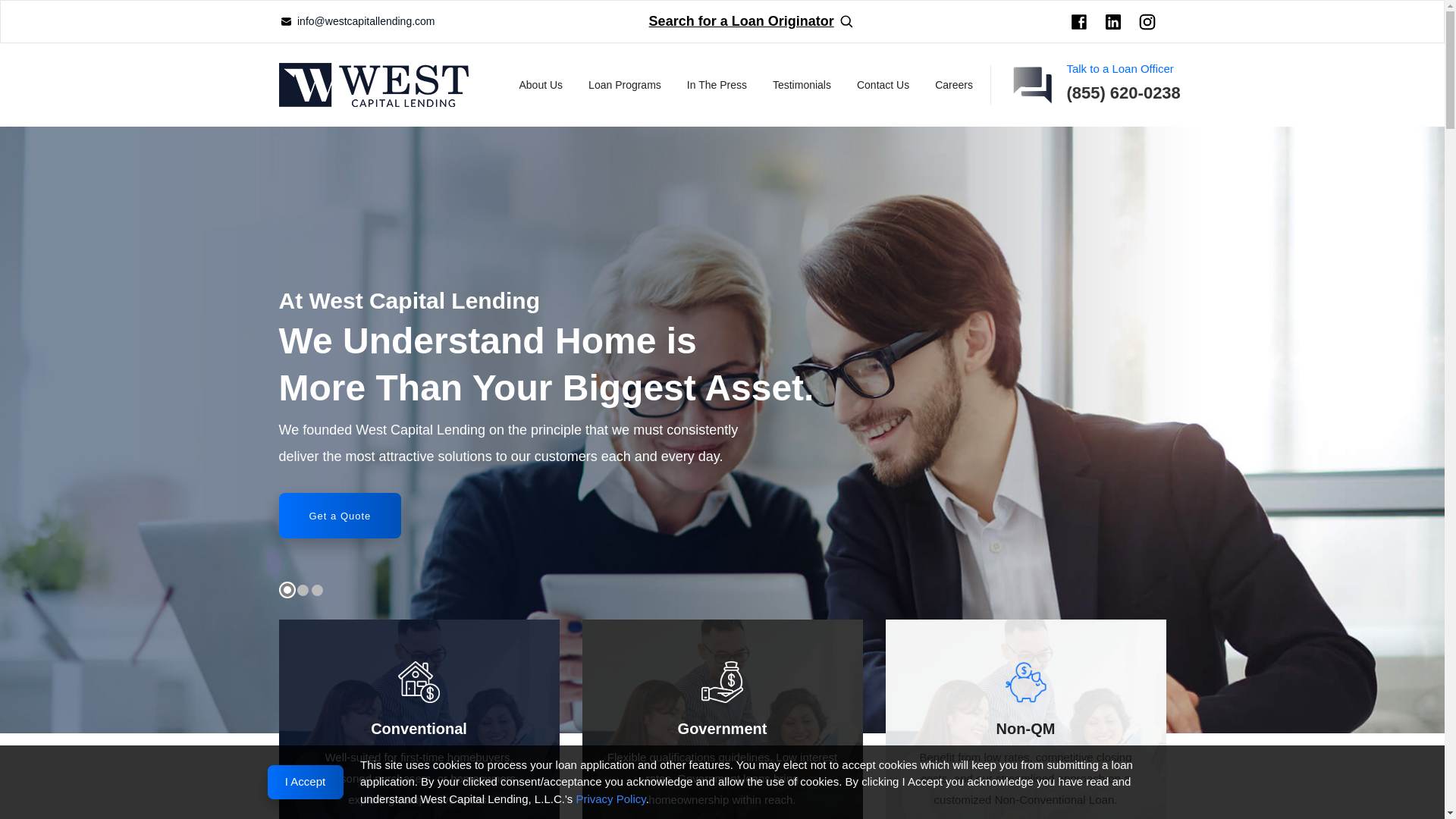 website screenshot of https://gowestcapitallending.com/