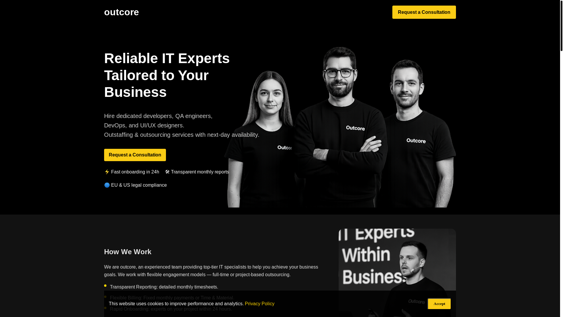 website screenshot of https://outcore.pro/