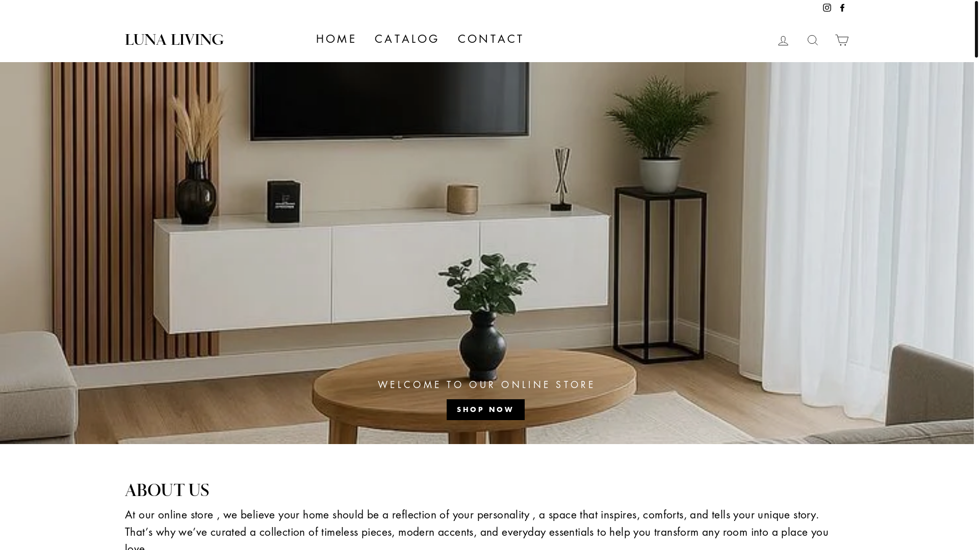 website screenshot of https://lunaliving.shop/