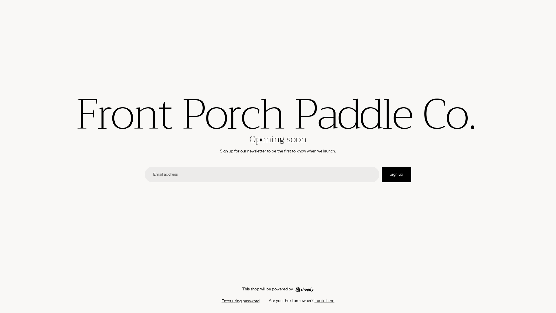 website screenshot of https://frontporchpaddleco.com/