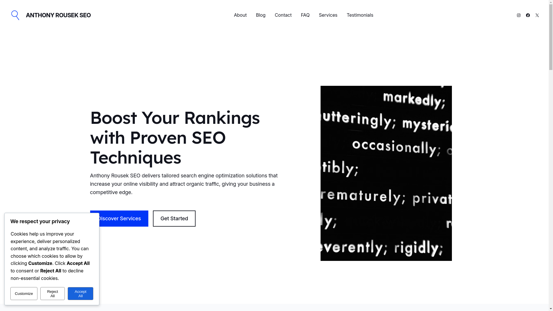 website screenshot of https://anthonyrousekseo.com/