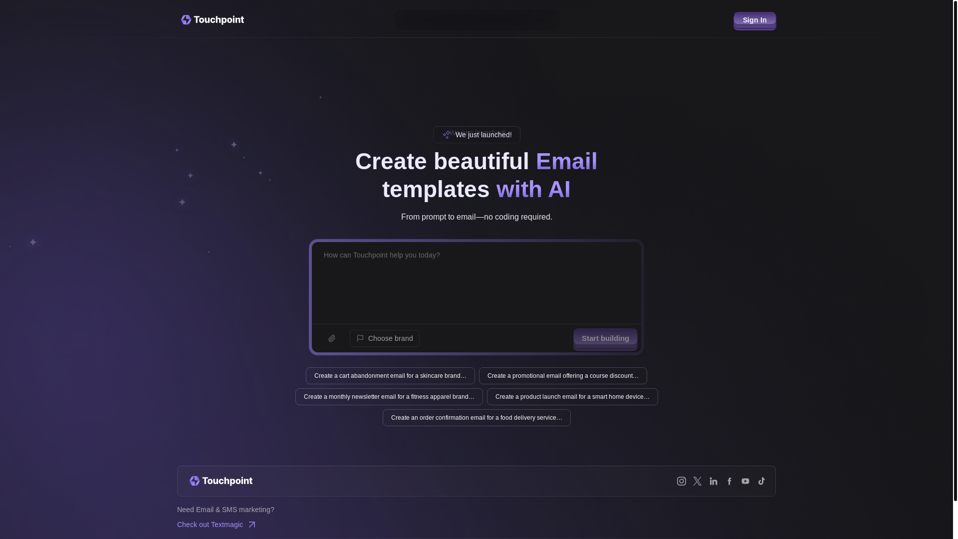 website screenshot of https://touchpoint-app.pages.dev/