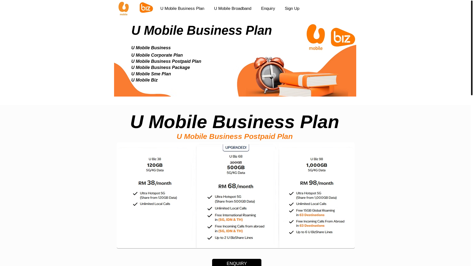 website screenshot of https://umobilebroadband.com/