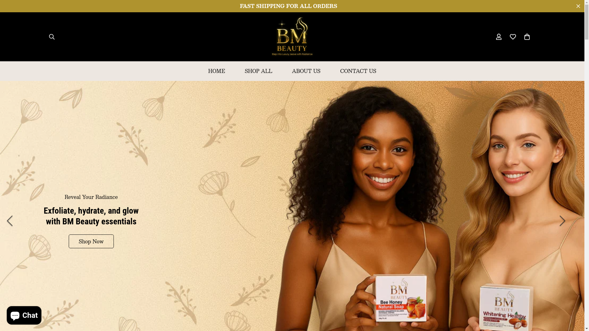 website screenshot of https://bmbeautyluxe.com/