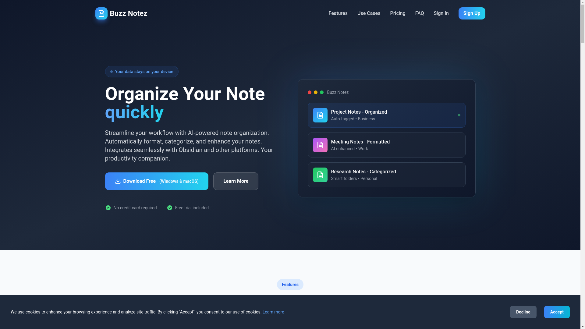 website screenshot of https://buzznotez.pages.dev/