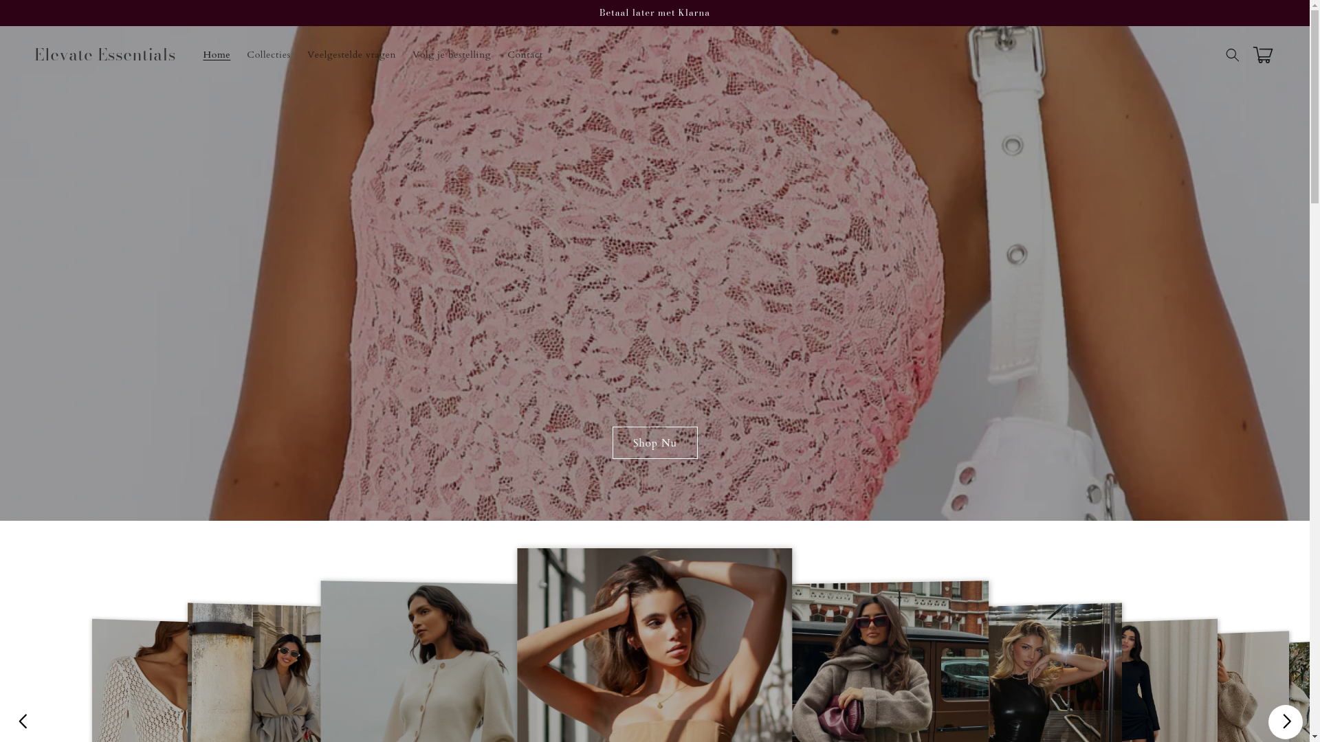 website screenshot of https://elevateessentials.nl/