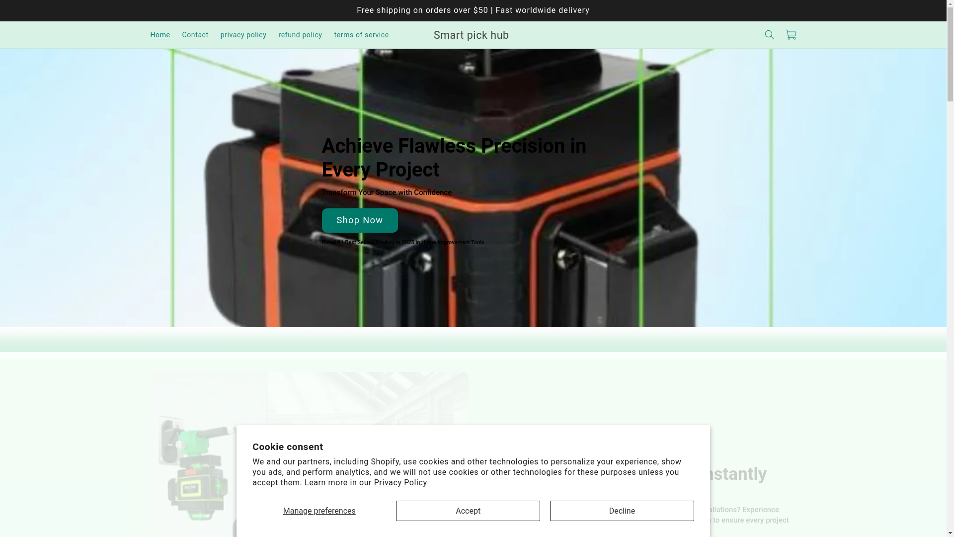 website screenshot of https://smartpickhub.store/