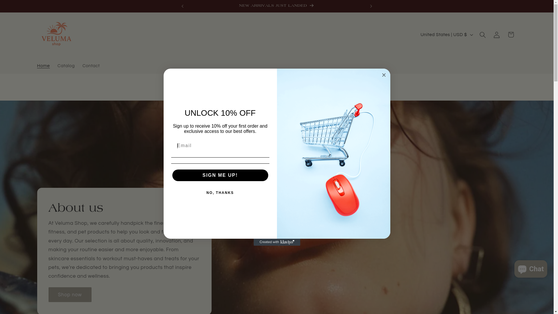website screenshot of https://velumashop.store/