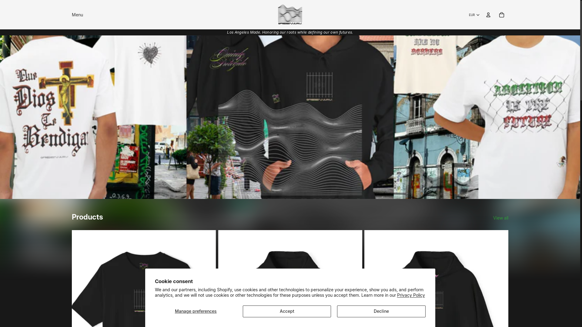website screenshot of https://greenwavco.store/