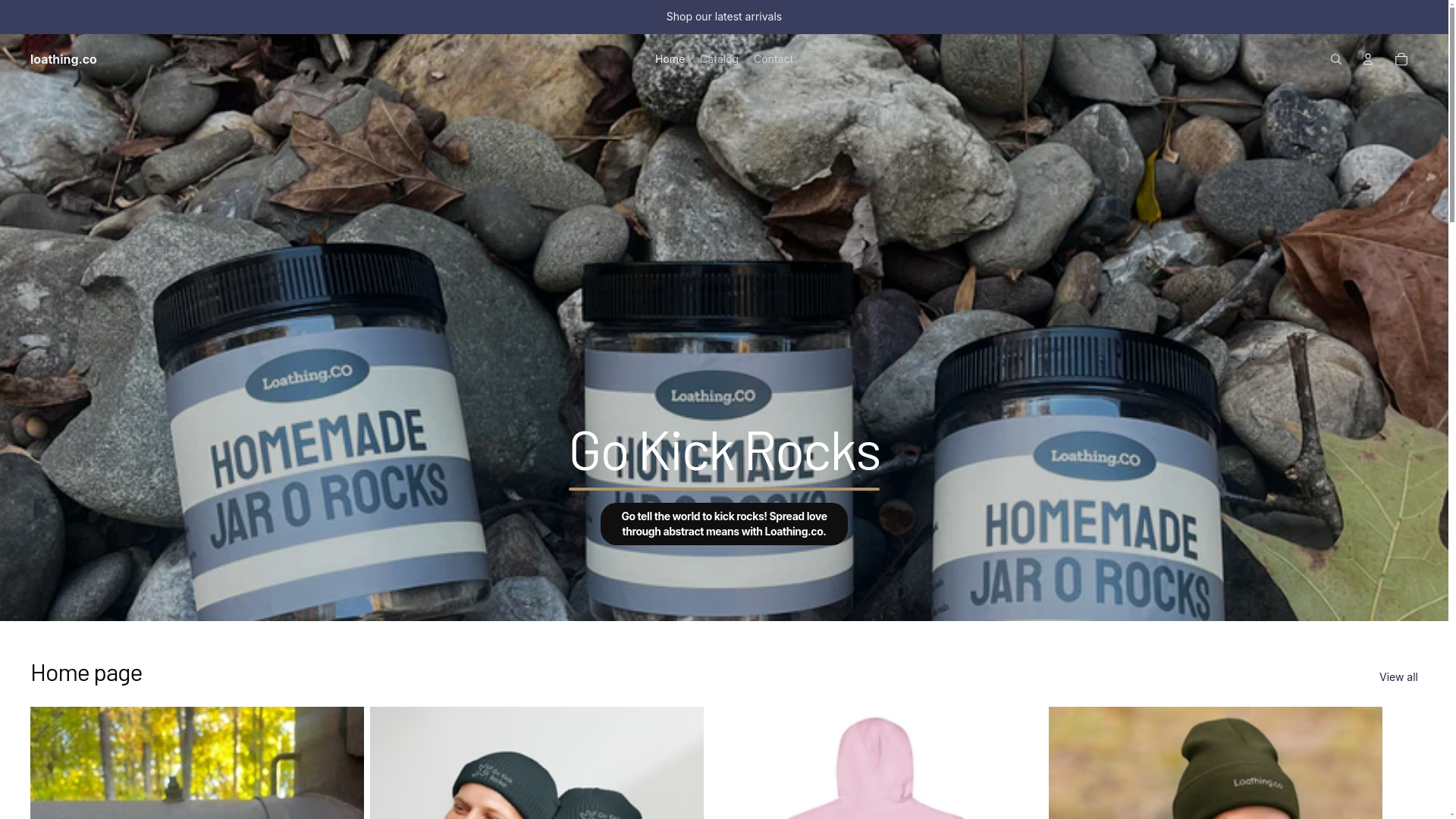 website screenshot of https://loathingco.com/