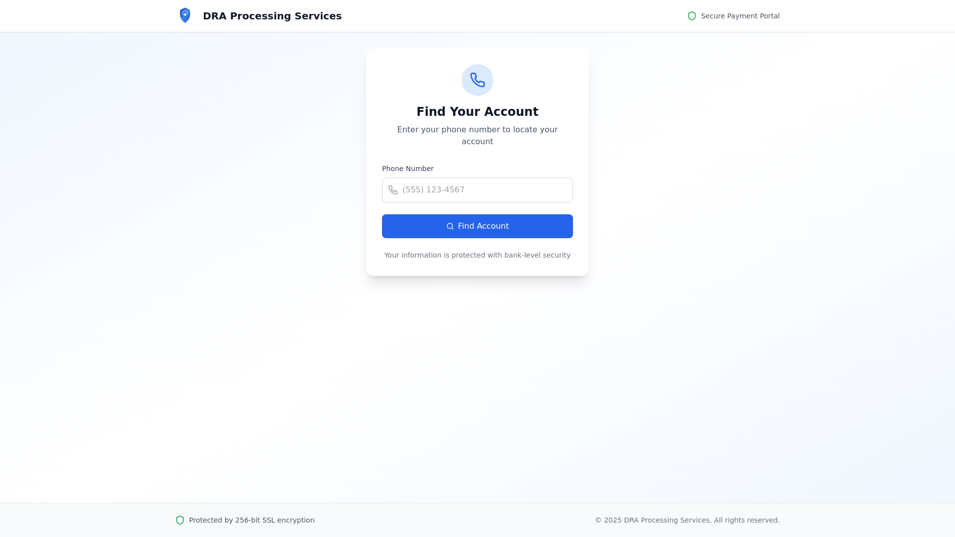 website screenshot of https://davisprocessing.com/