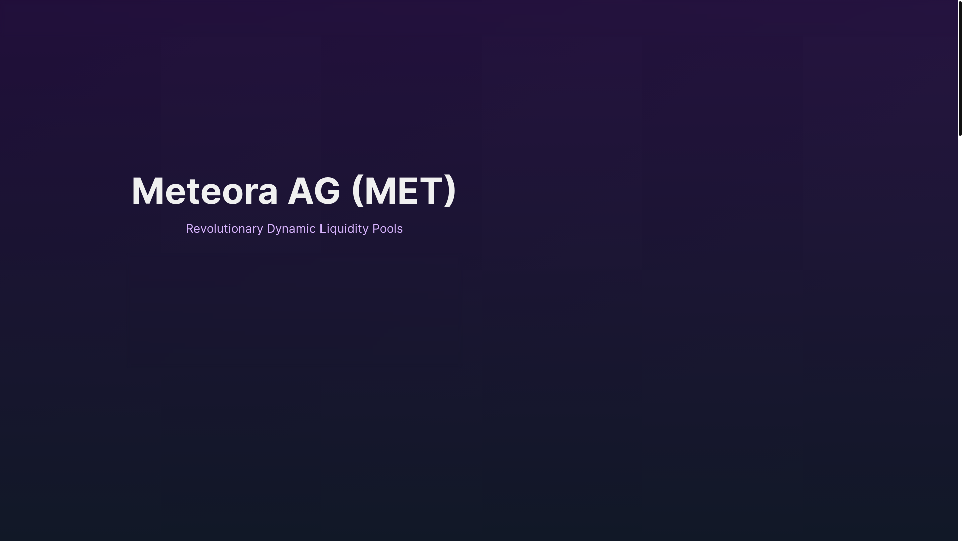 website screenshot of https://meteora.sale/