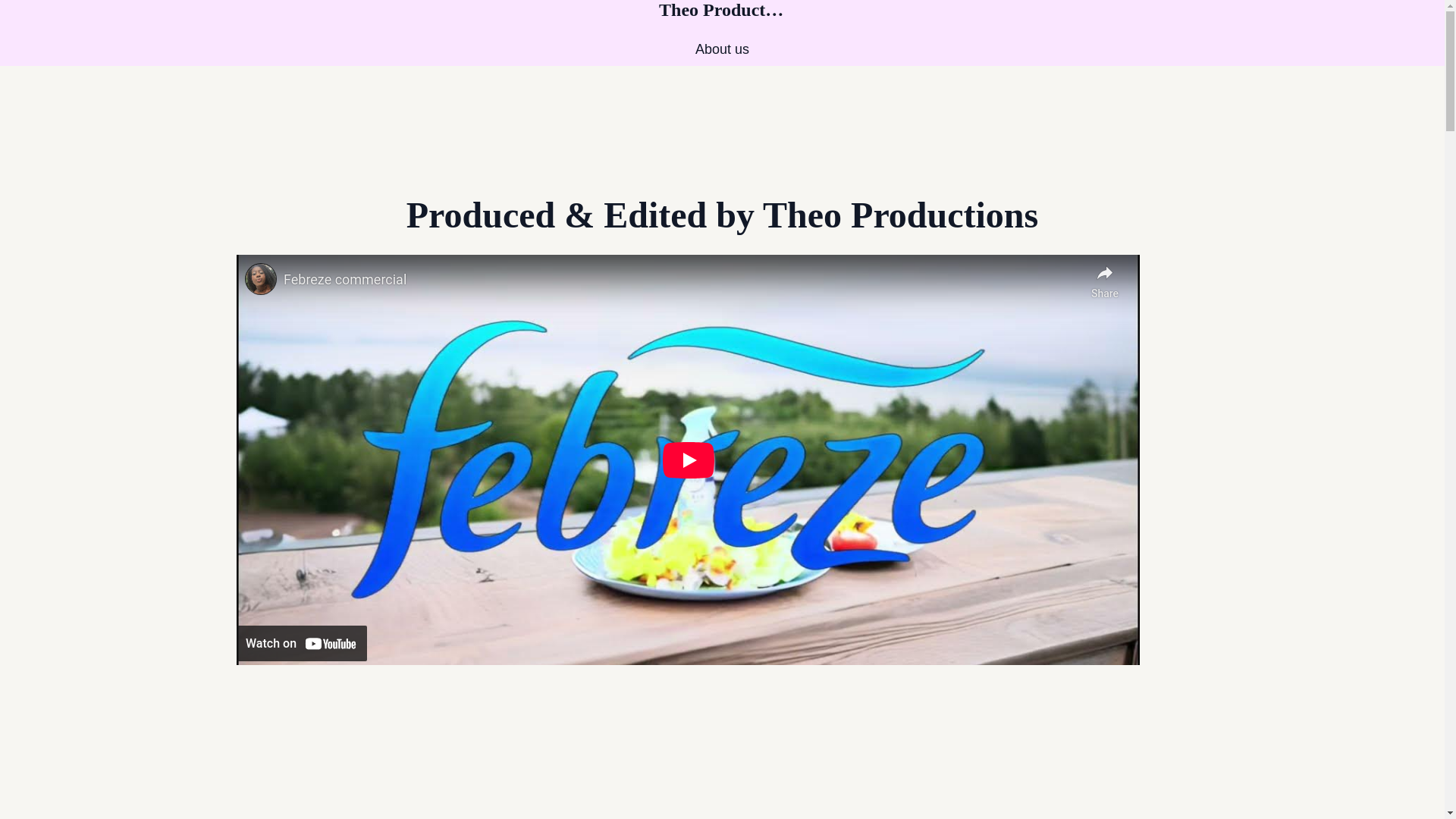 website screenshot of https://theomediaproductions.com/