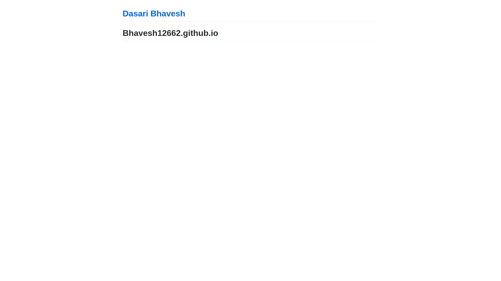 website screenshot of https://bhaveshdasari.me/