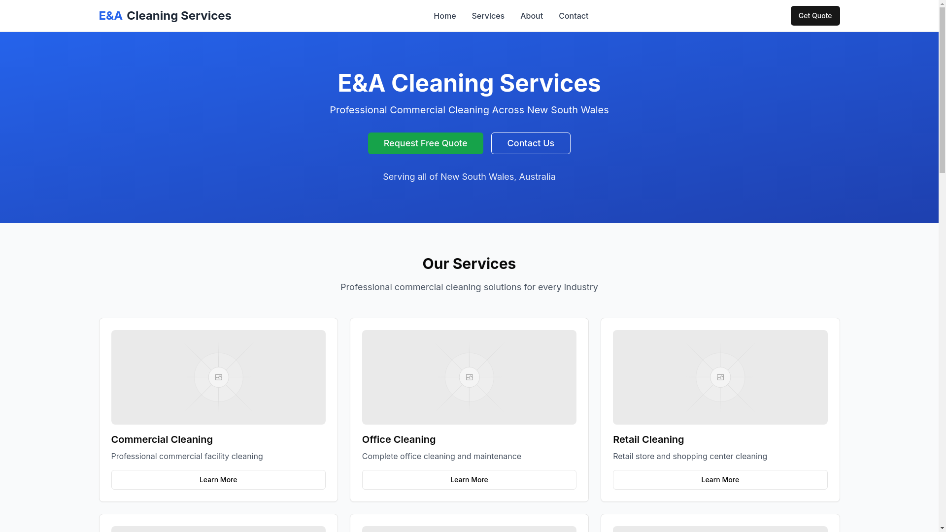 website screenshot of https://enacleaningservices.com.au/