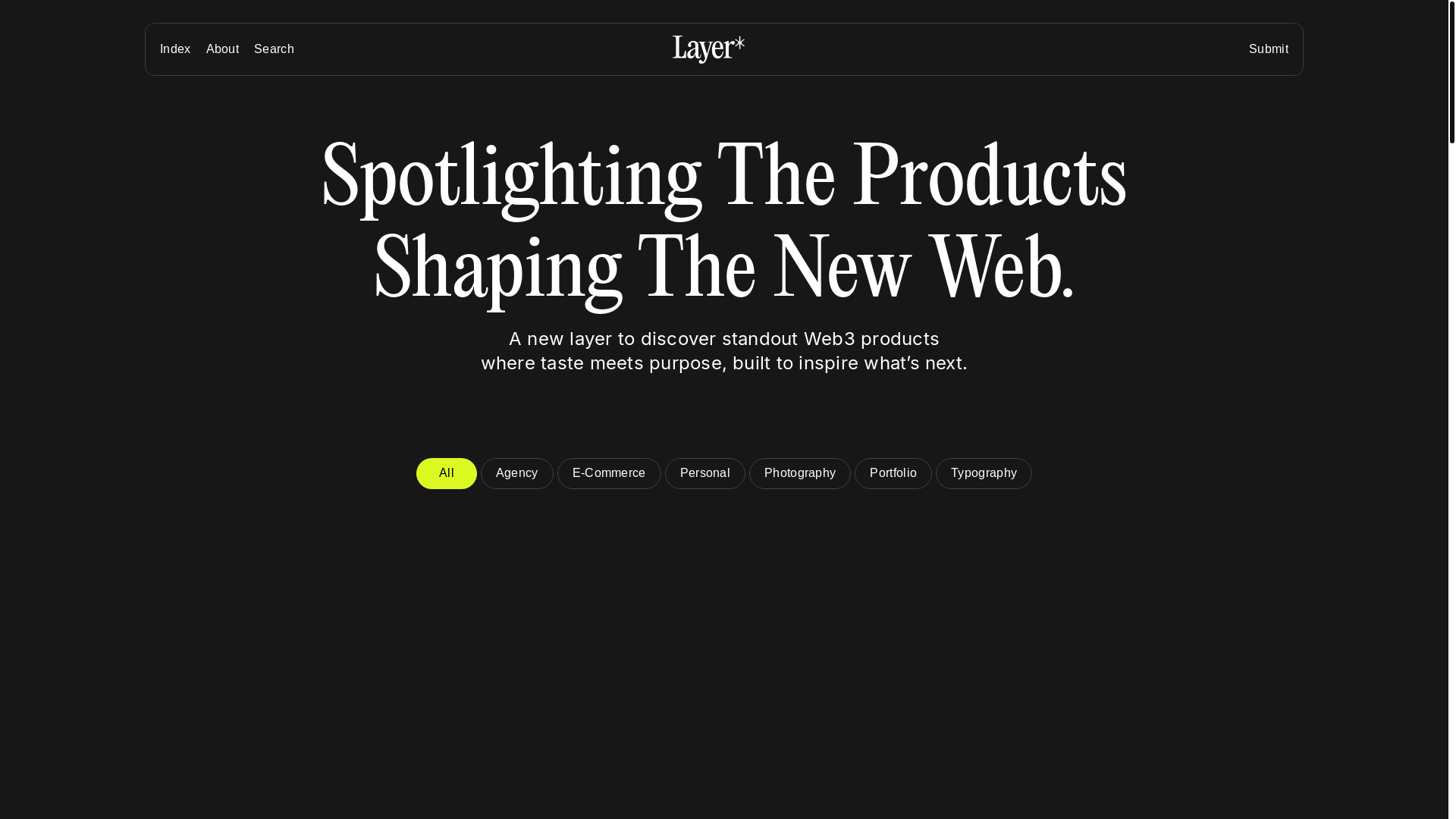 website screenshot of https://layerx.gallery/