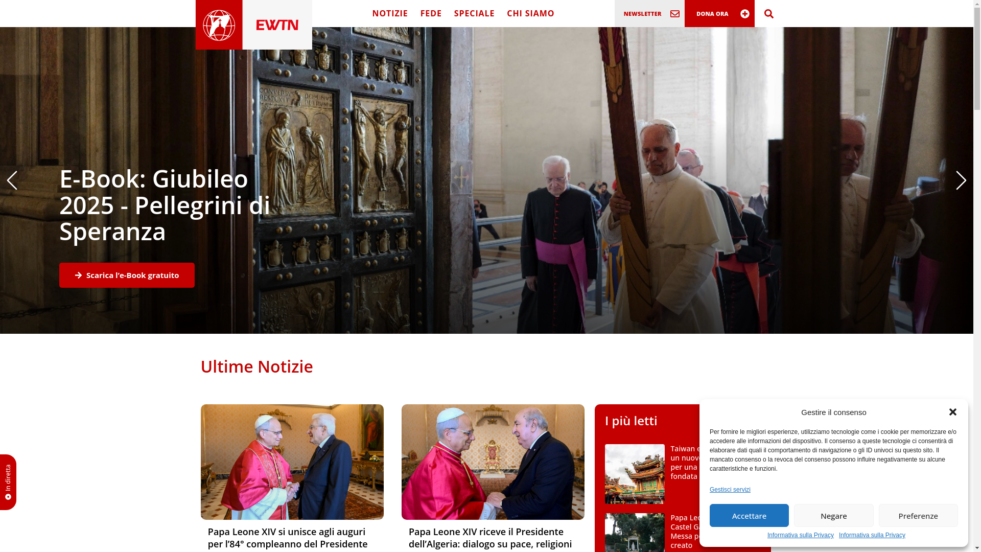 website screenshot of https://ewtn.it/
