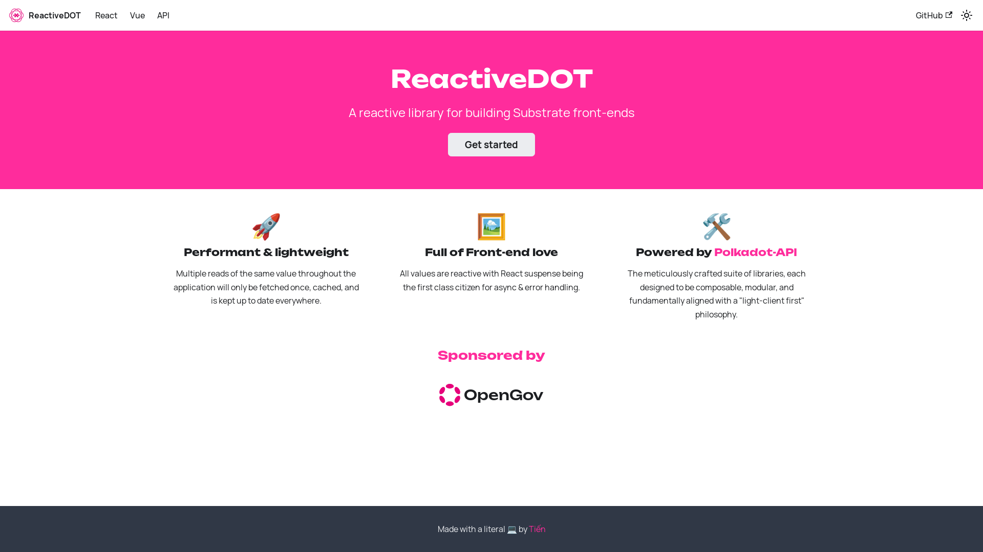website screenshot of https://reactive-dot.pages.dev/