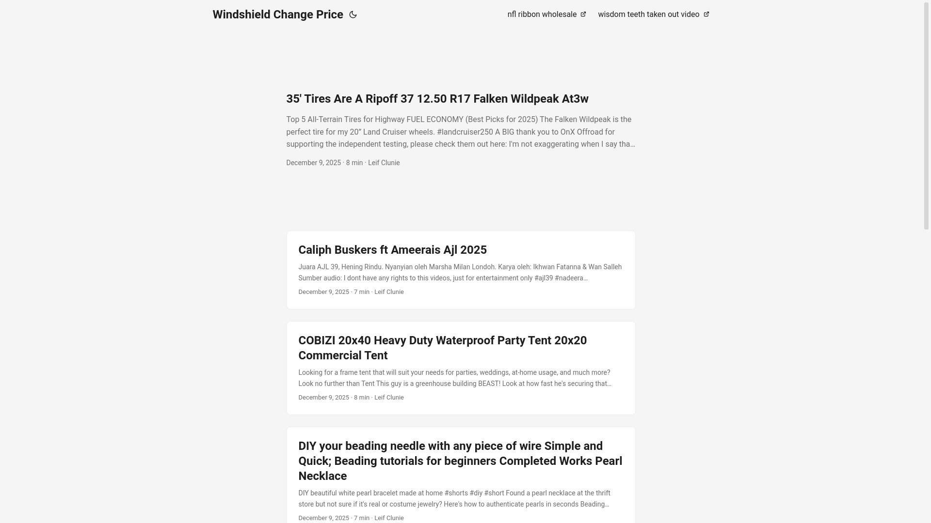 website screenshot of https://windshieldchangeprice.pages.dev/
