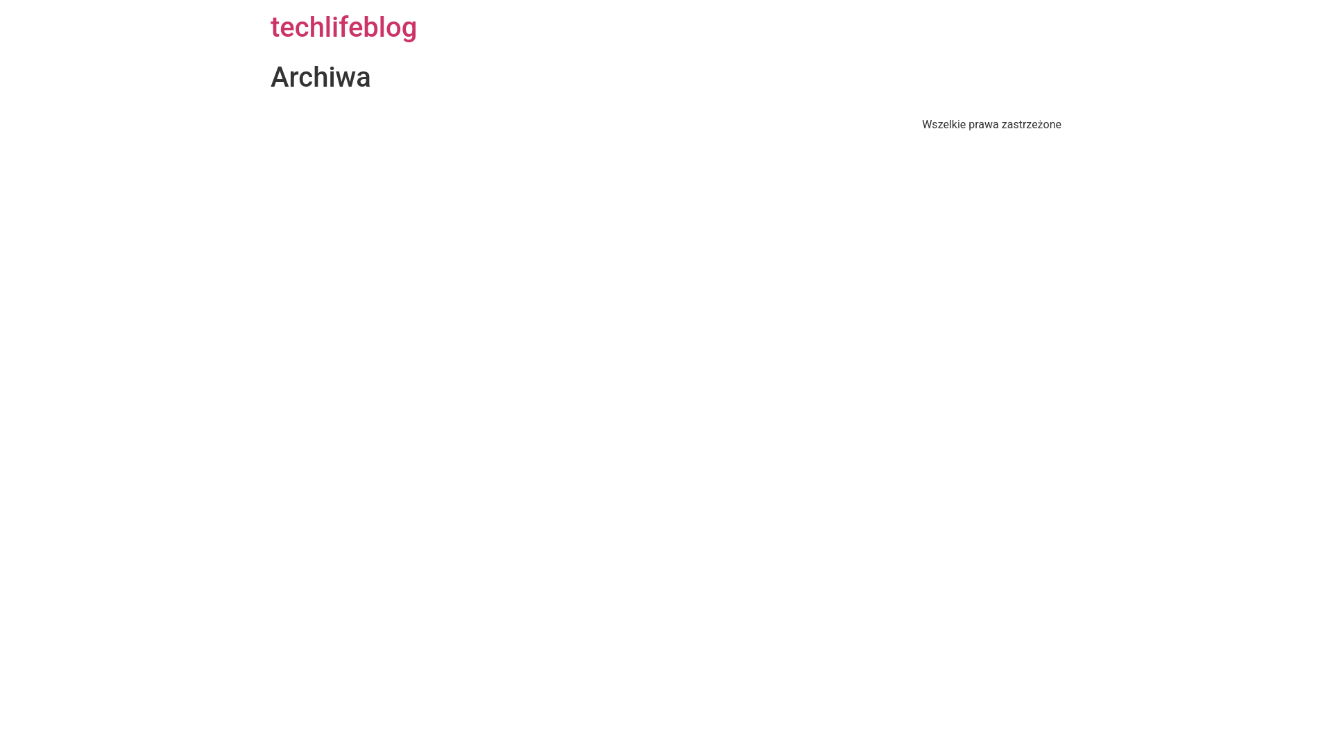 website screenshot of https://techlifeblog.pl/