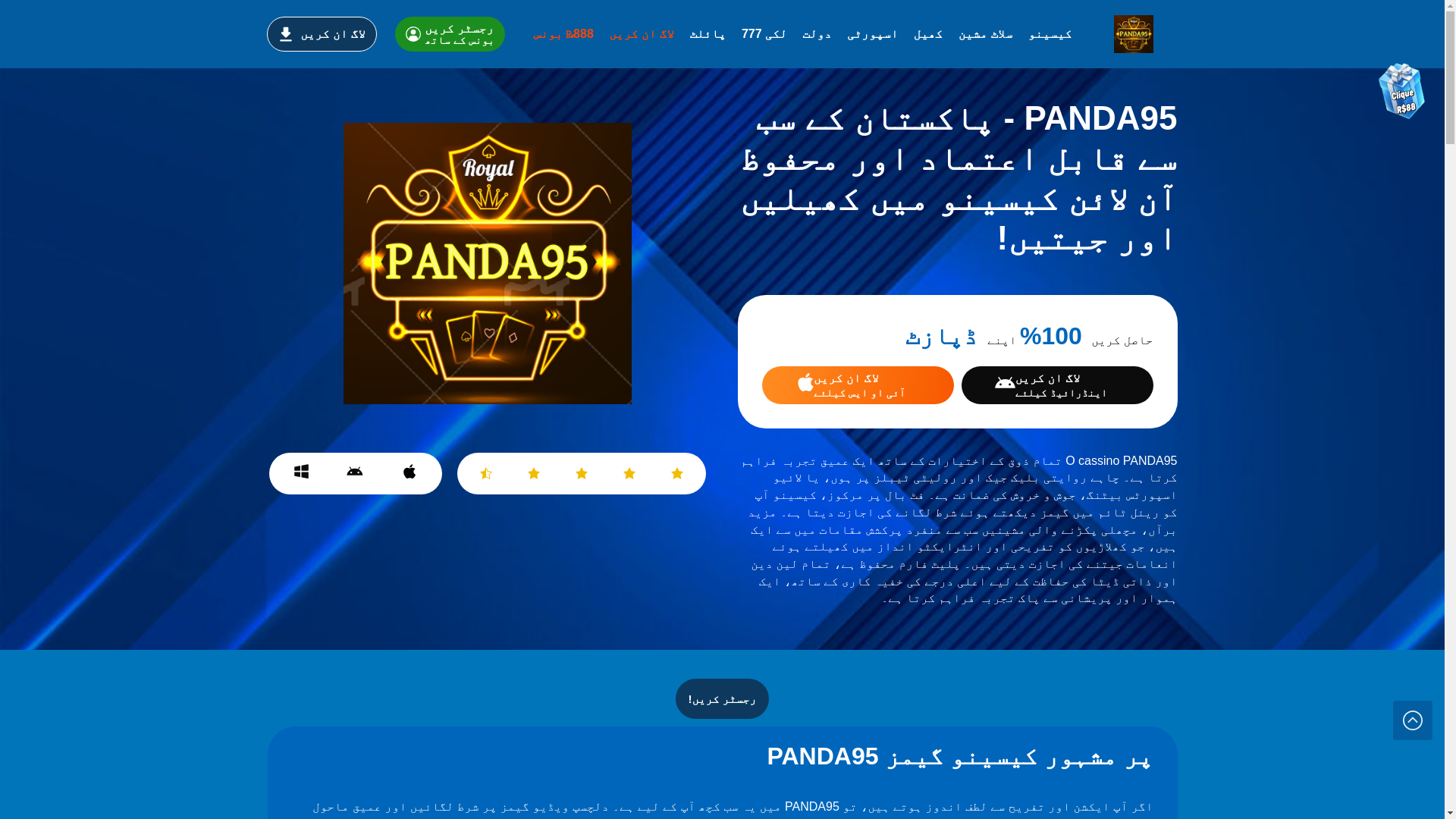 website screenshot of https://panda95pk.com/