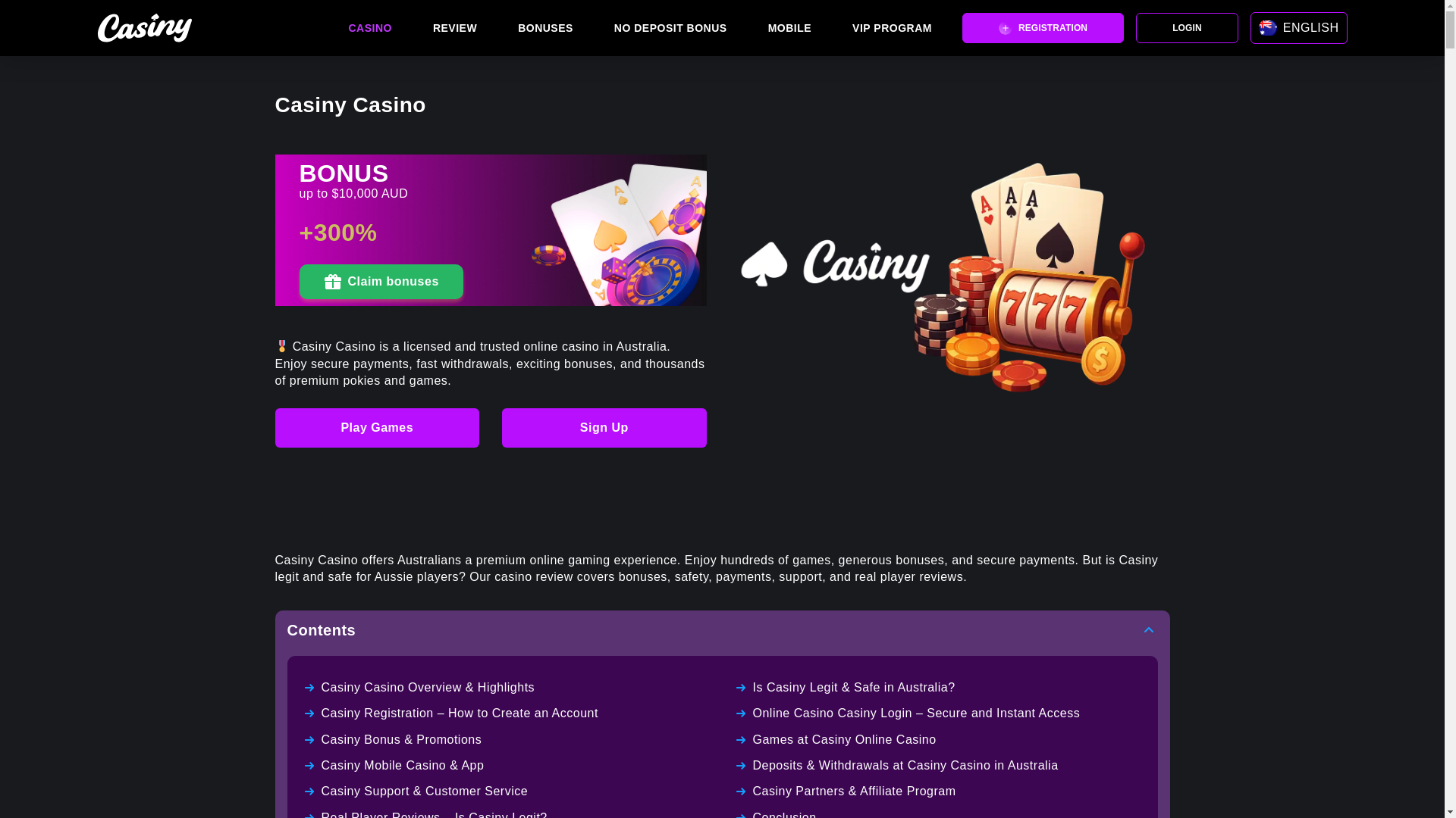 website screenshot of https://casinyarena.com/