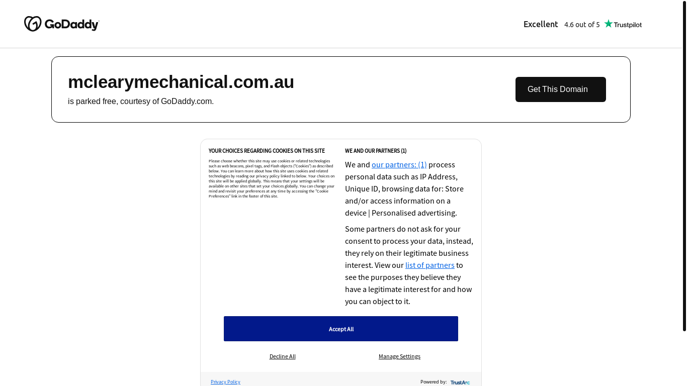 website screenshot of https://mclearymechanical.com.au/