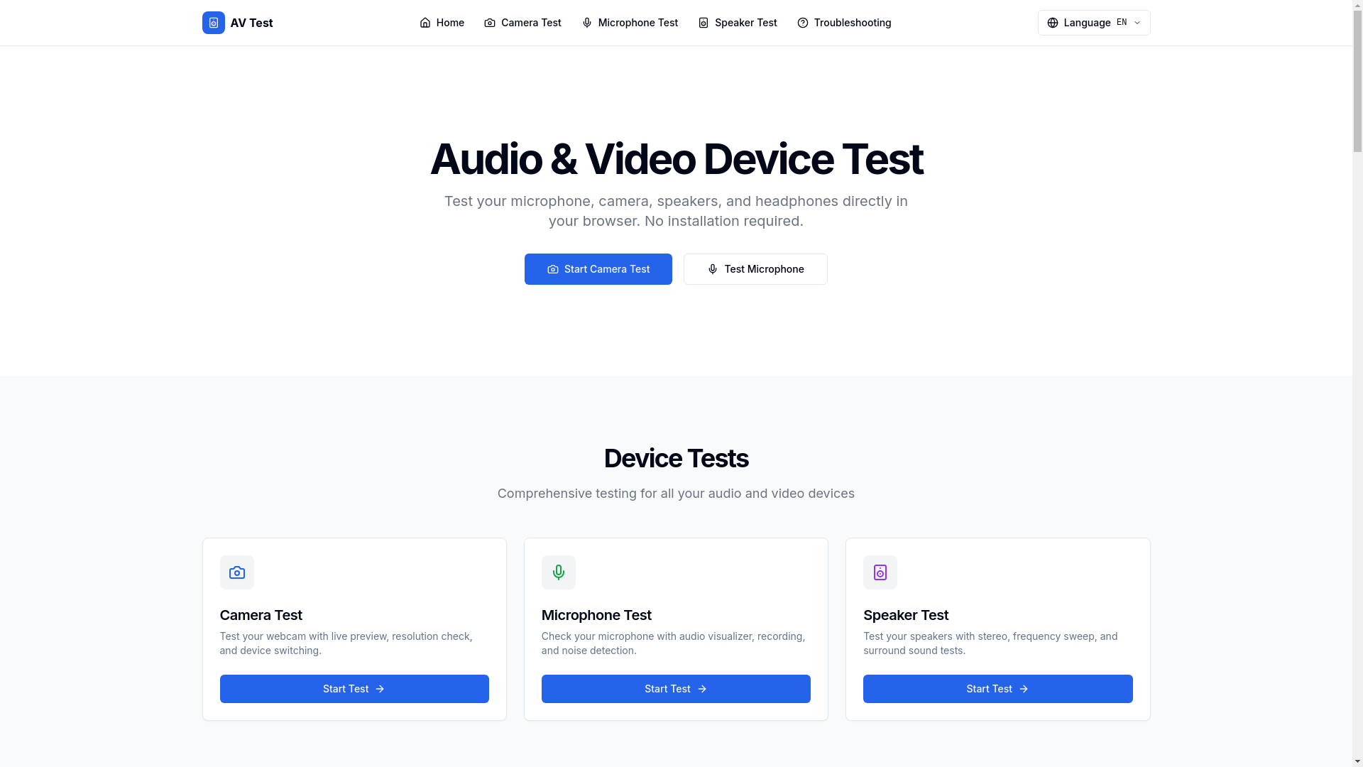website screenshot of https://mic-test-eff.pages.dev/