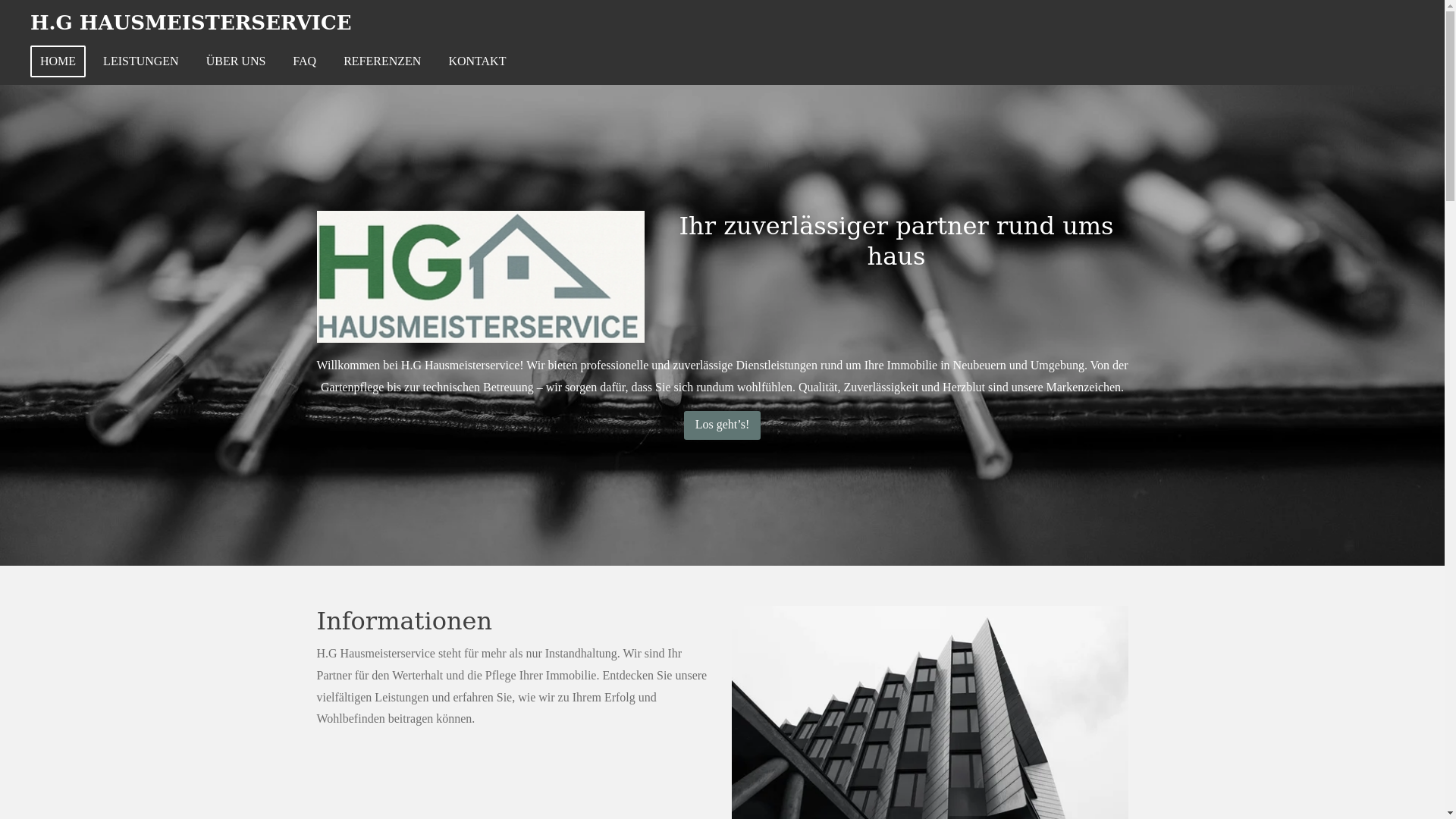 website screenshot of https://hghausmeisterservice.eu/