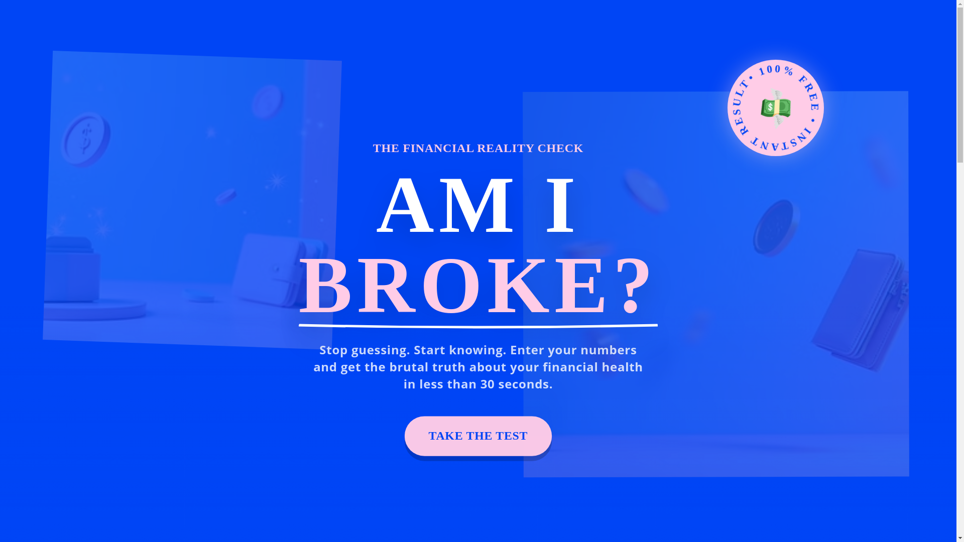 website screenshot of https://amibroke.net/