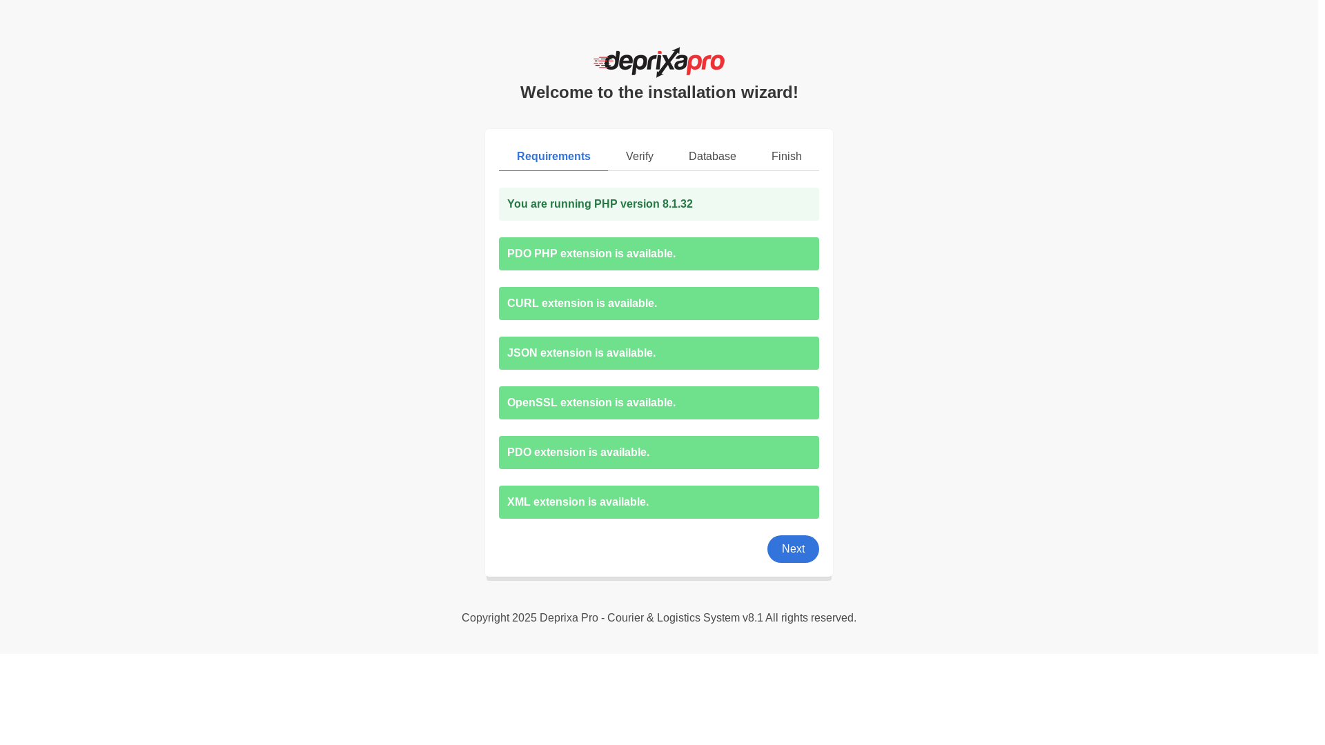 website screenshot of https://vertcargo.com/