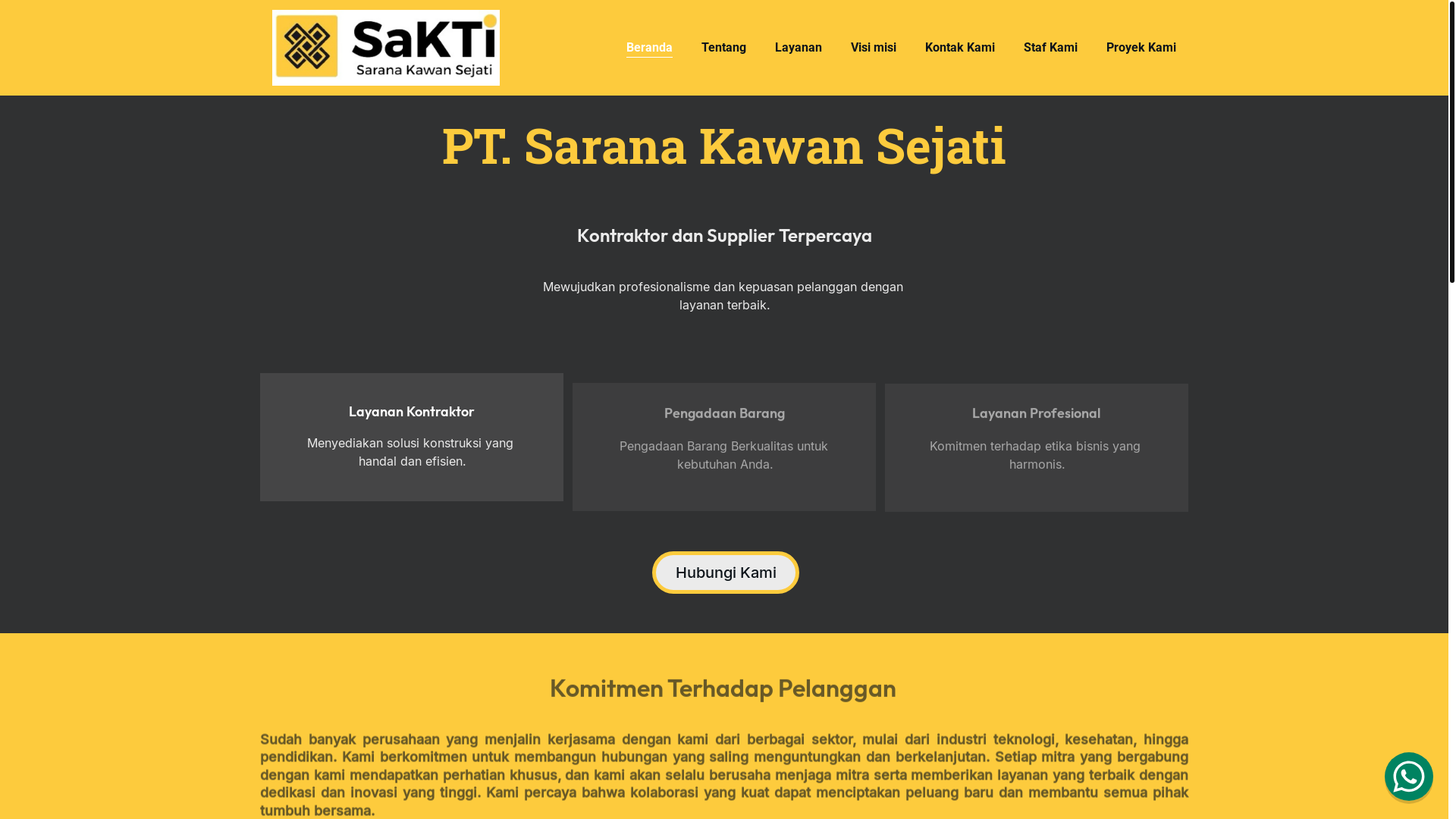 website screenshot of https://saranakawansejati.com/