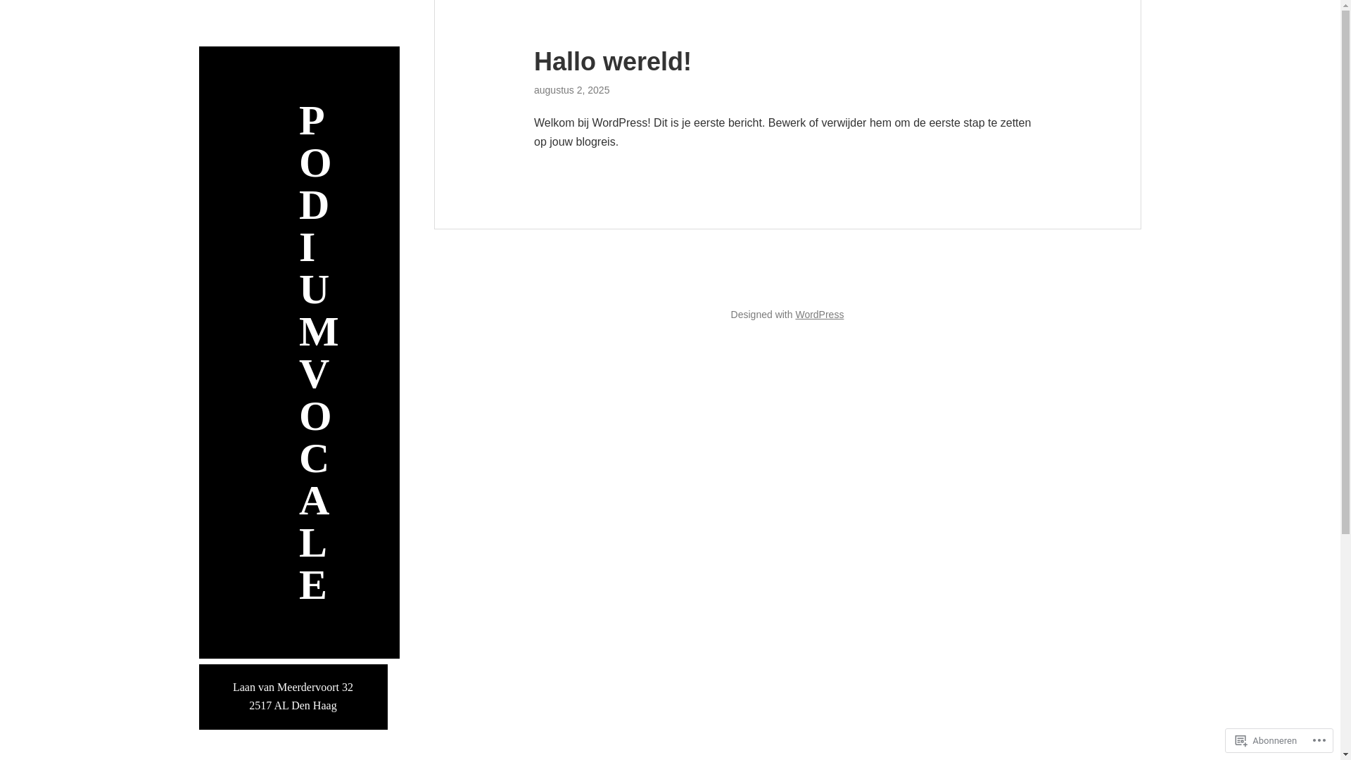 website screenshot of https://podiumvocale.org/