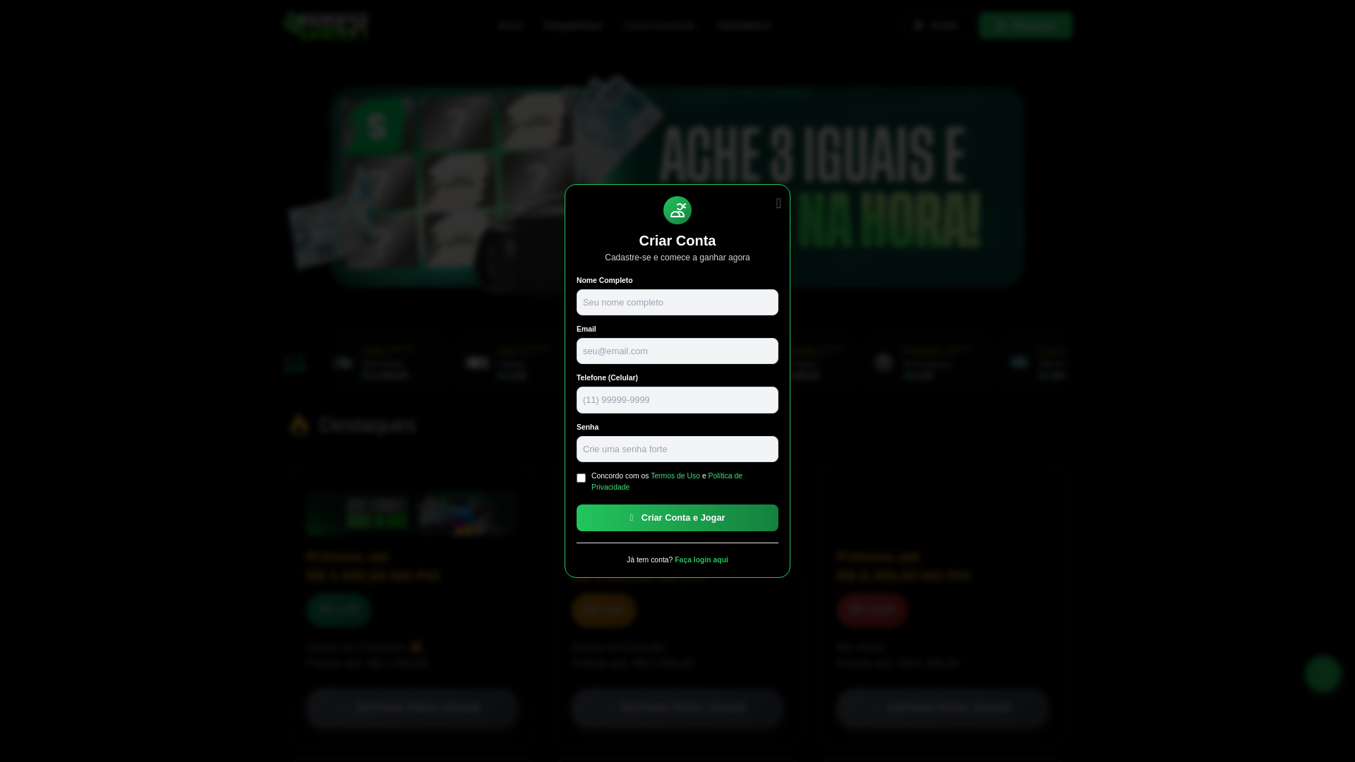 website screenshot of https://raspacash777.fun/