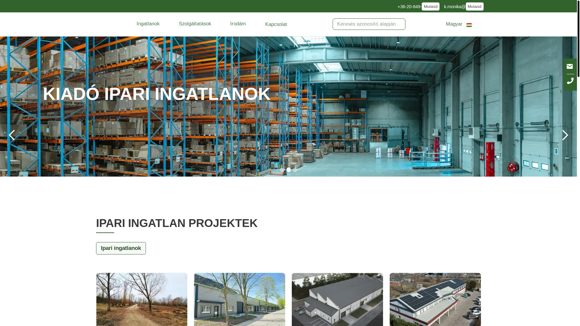 website screenshot of https://ipariingatlanprojektek.hu/