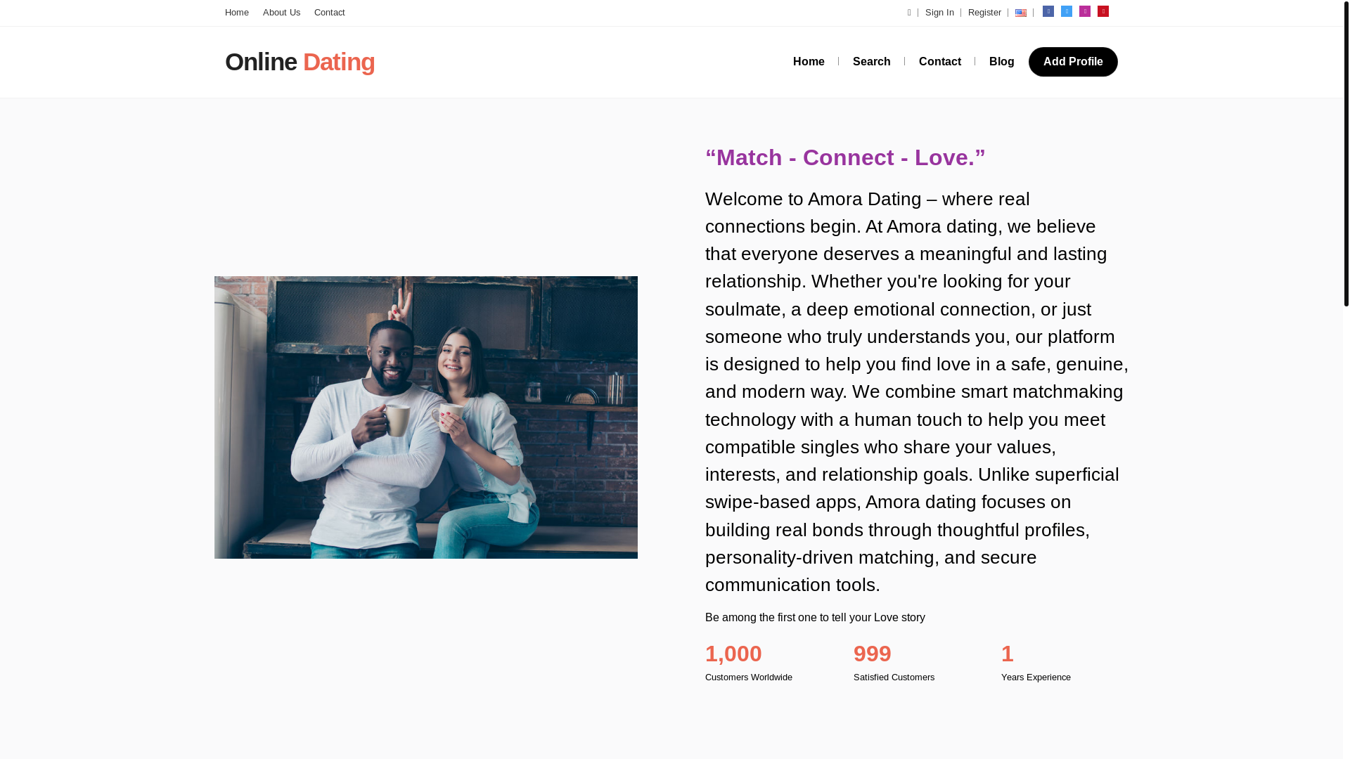 website screenshot of https://amoradating.net/