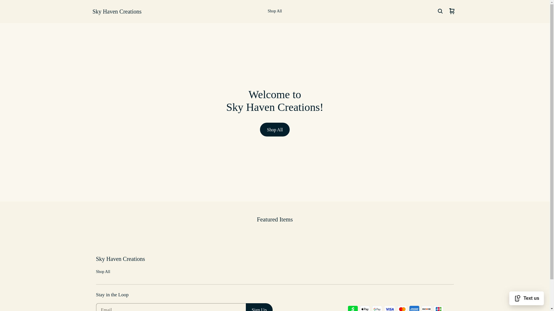 website screenshot of https://skyhavencreations.com/