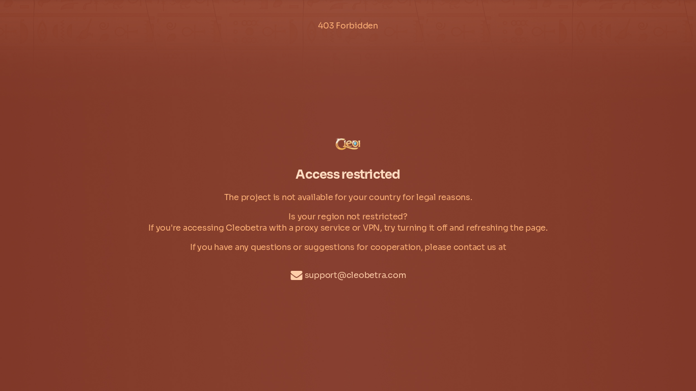 website screenshot of https://cleobetra-0220.com/