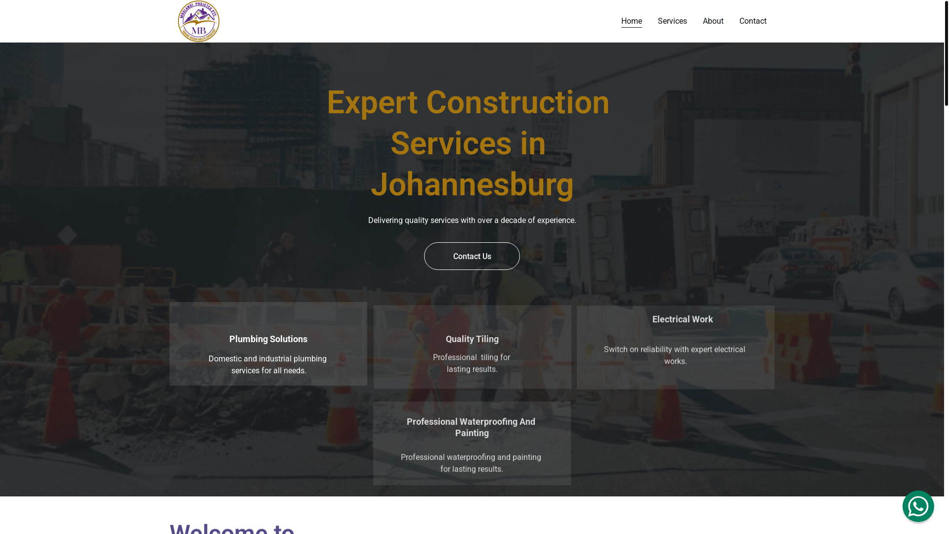 website screenshot of https://mbolandiprojects.co.za/