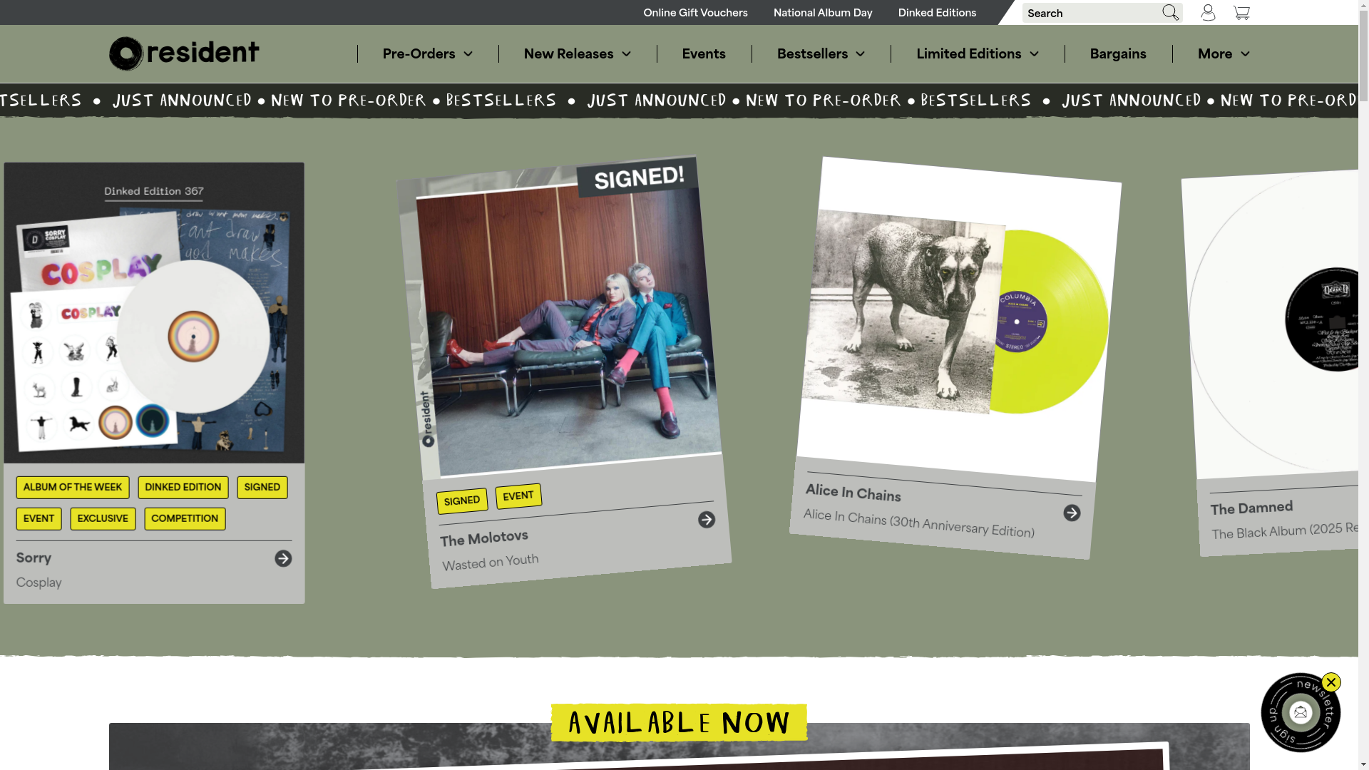 website screenshot of https://resident-music.pages.dev/