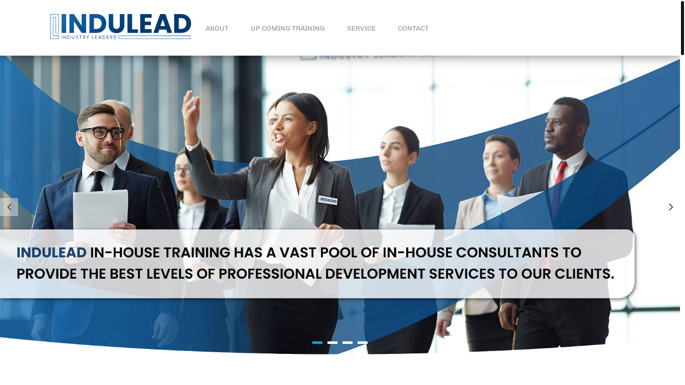 website screenshot of http://www.indulead.com/