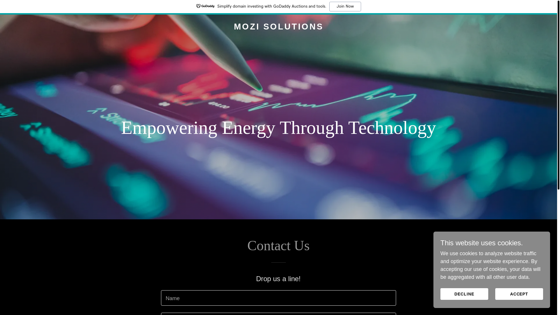 website screenshot of https://mozi.solutions/