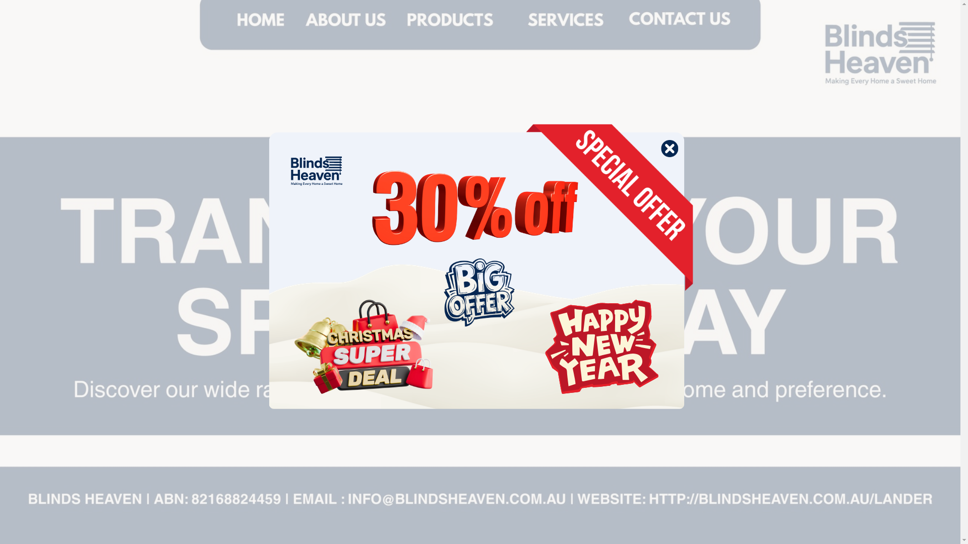 website screenshot of https://blindsheaven.com.au/