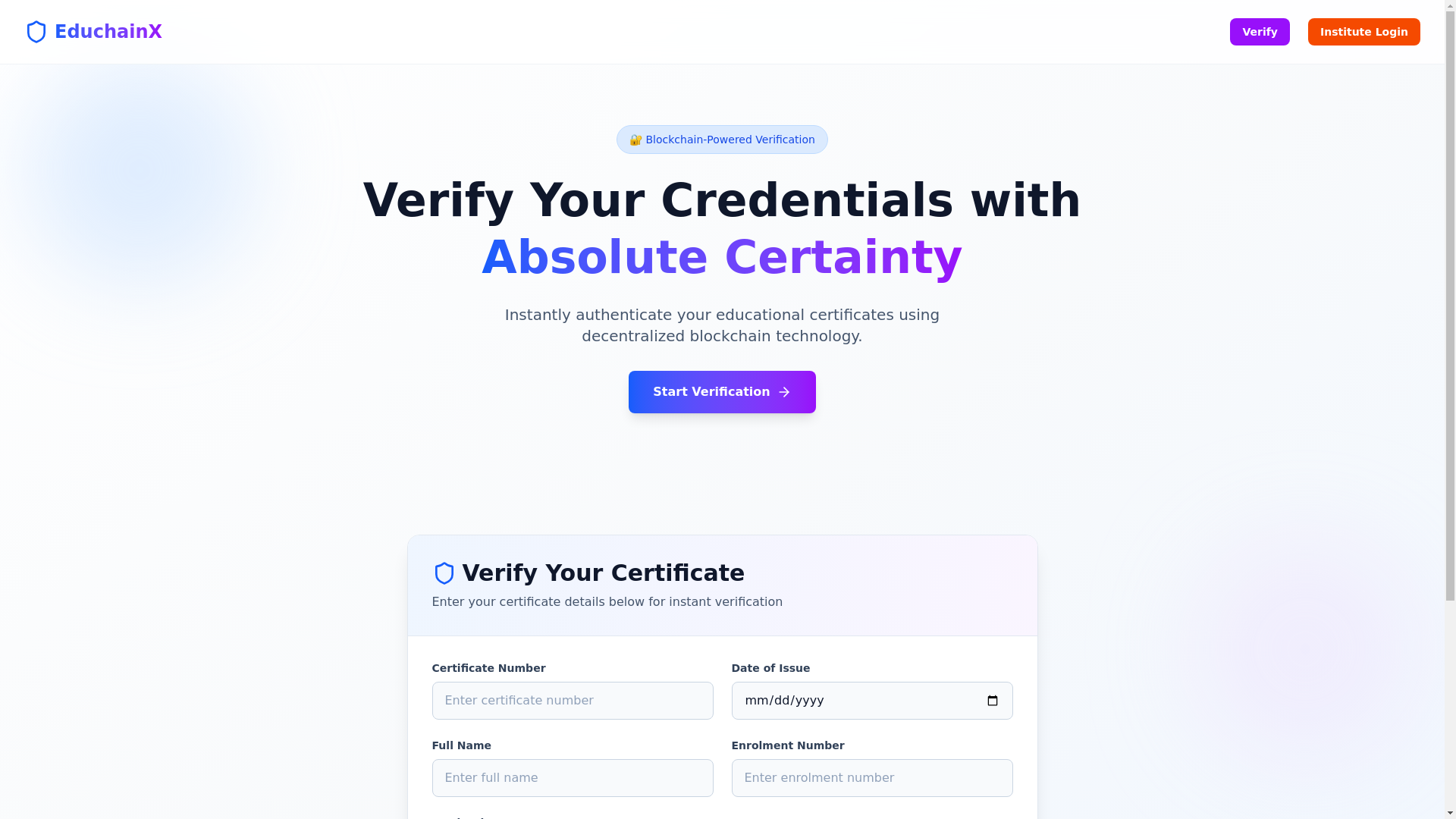website screenshot of https://educhainx-institute-frontend.pages.dev/